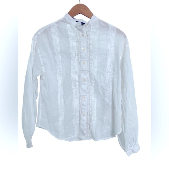 Lauren Ralph Lauren Women's Cotton Long Sleeve Blouse - Picture 6 of 6